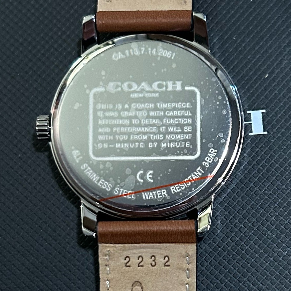 Coach Grand Watch With 36mm Silver Face & Brown Leather Band - Picture 3 of 6